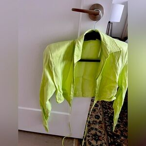 Shoulder padded satin effect Zara top